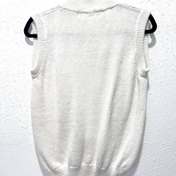 One Step Ahead White vintage Cardigan Sweater Medium - Picture 4 of 6